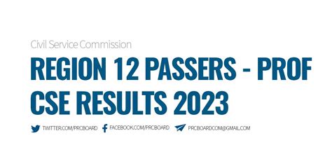 csc result august 20 2023|REGION 12 Passers Professional Level: August 2023 Civil .